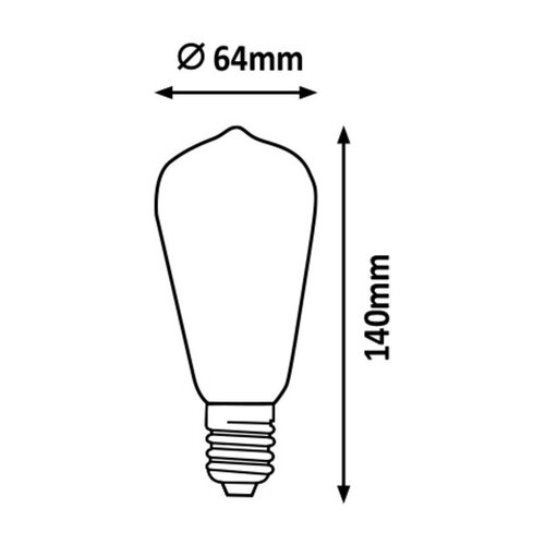 Rabalux Dekoracyjna żarówka LED z żarnowym żarnem,bursztynowa, E27, ST64, 4 W, 300 lm