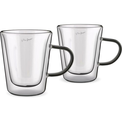 Lamart LT9120 Set de 2 pahare Tea Vaso, 300 ml,negru