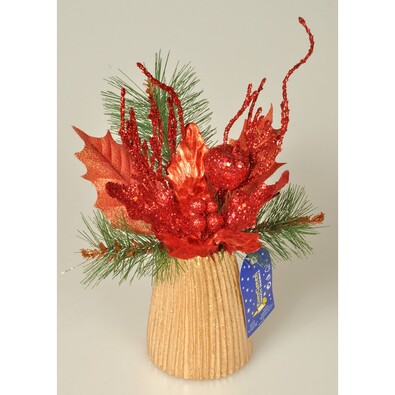 Aranjament Poinsettie roşu, 23cm