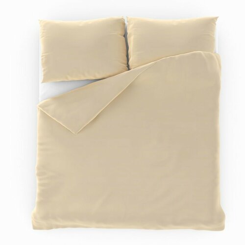 Qualitex Baumwollbettwäsche creme , 240 x 200 cm, 2 Stück 70 x 90 cm