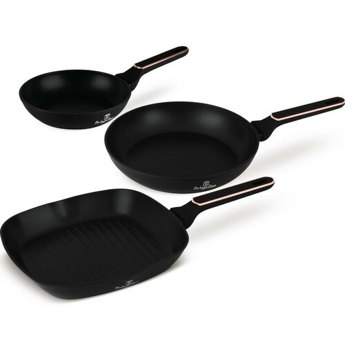 BerlingerHaus Sada pánví s titanovým povrchem Black Rose, 3 ks