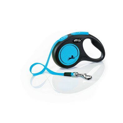 Flexi Samonavíjacie vodítko New Neon S, 5 m, 15 kg, modrá