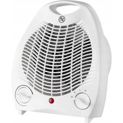 Încălzitor electric cu ventilator și întrerupător de siguranță, alb