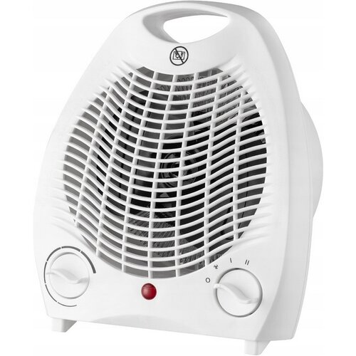 Încălzitor electric cu ventilator și întrerupător de siguranță, alb