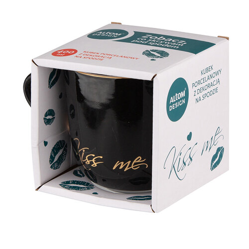 Altom Порцелянова чашка Kiss Me 400 мл, чорний