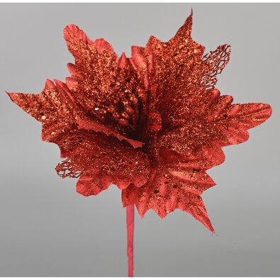 Umelá Poinsettia červená, 25 cm