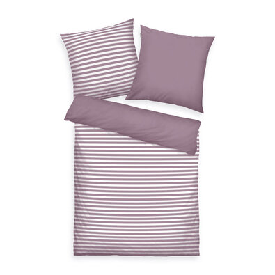 Tom Tailor Baumwollbettwäsche Cozy Mauve & Crisp White, 135 x 200, 80 x 80 cm