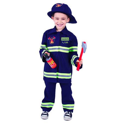 Rappa Kinderkostüm Feuerwehrmann mit tschechischem Aufdruck, Größe L