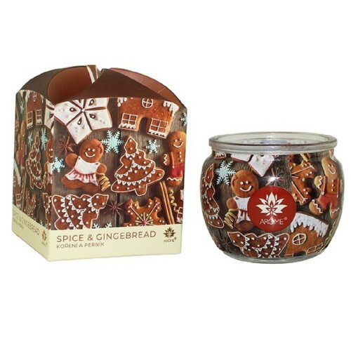 Arome Sveča v steklenem kozarcu in cvetličniškatlici, Spice &amp; Gingerbread, 90 g