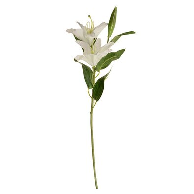 Sztuczny kwiat Konwalia, biały, dwa kwiaty ipączek, wys. 84 cm