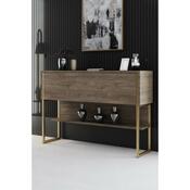 Konsole Luxe Walnuss und Gold