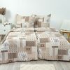 Baumwollbettwäsche Stanex Patchwork Beige, 140 x  200 cm, 70 x 90 cm