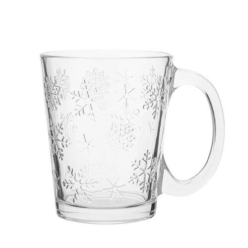 Cană de sticlă Altom  Fulgi de zăpadă 300 ml