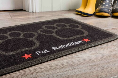 PET REBELLION Dinner Mate Jet black Teppich unter die Schüssel, 40 x 60 cm