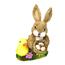 Osterhase mit gelbem Küken und Eiern Natur, 23cm