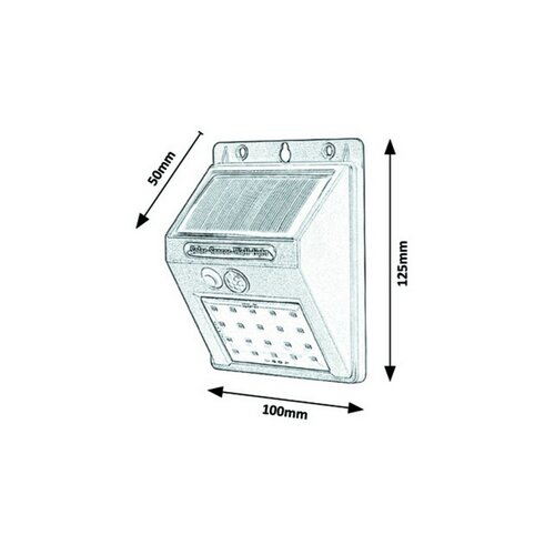 Lampă solară LED Rabalux 7880 Ostrava, de exterior, cu senzor de mișcare, 12,5 cm