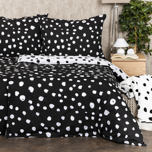 4Home Bavlnené obliečky Dalmatín čiernobiela, 220 x 200 cm, 2 ks 70 x 90 cm