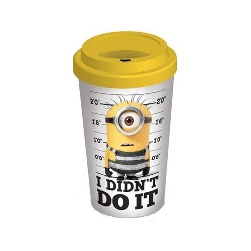 Mimoni Hrnček cestovný s viečkom 340 ml, biela