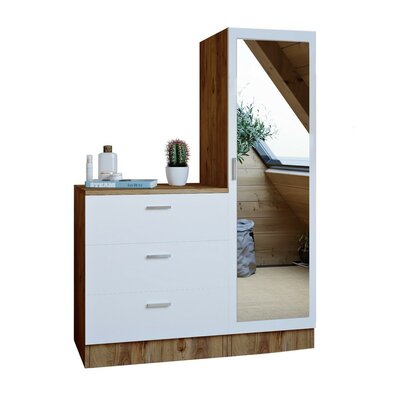 Kommode mit Spiegel Coco White and Atlantic Pine