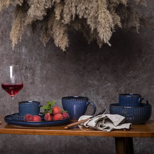 Altom Porcelanska skleda Reactive Stripes modra,15 cm