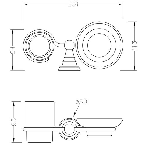 SAPHO 1318-04 Diamond milnik, kozarec, bron