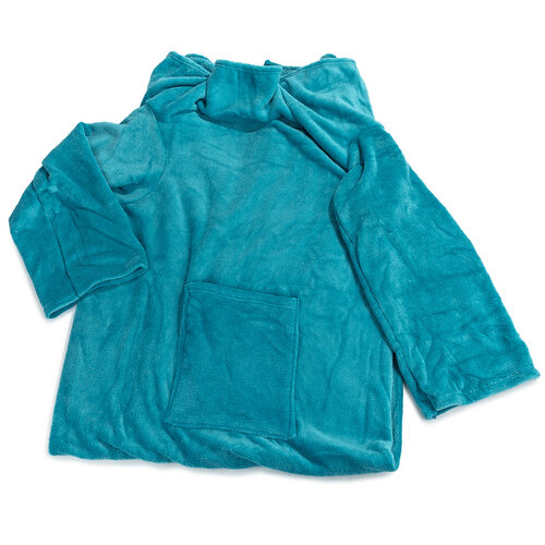 Pătură Confort, cu mâneci și buzunare, albastru, 180 x 135 cm
