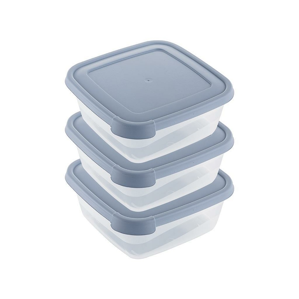 3dílná sada plastových dóz, 0,9 l