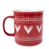 Weihnachtstasse aus Keramik Christmas heart I rot , 710 ml