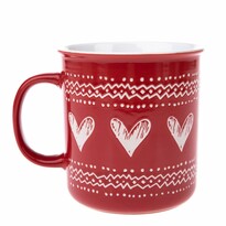 Świąteczny kubek ceramiczny Christmas heart I czerwony, 710 ml