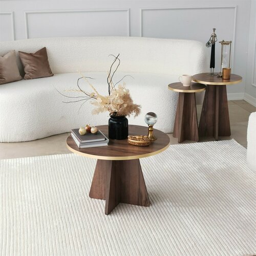 Couchtisch Mushroom Gold and Walnut