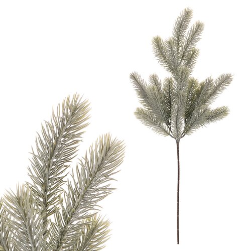 Künstlicher Fichtenzweig mit Raureif, 25 × 60 cm