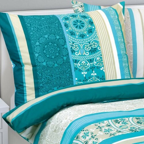 Bellatex Lenjerie de pat din bumbac Ornamentturcoaz, 140 x 200 cm, 70 x 90 cm