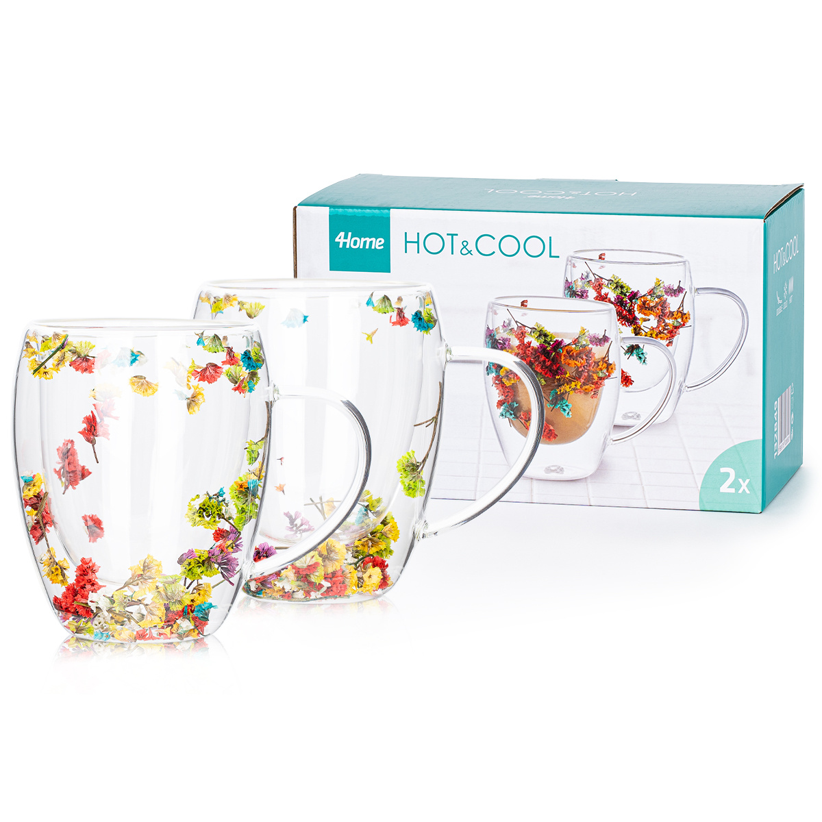 4Home Termo sklenice Flowers Hot&Cool 350 ml, 2 ks - thumb (5)