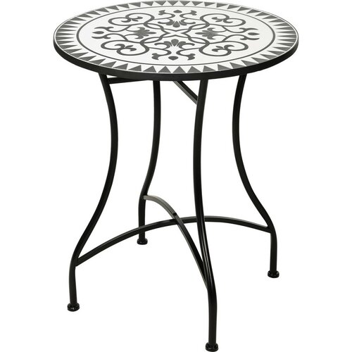 Gartentisch Bistro Dekor Mosaik hell, 60 x H 71 cm