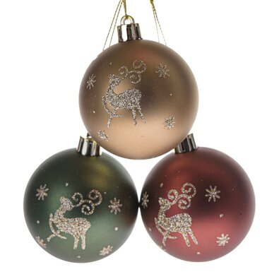 Набір різдвяних прикрас London матові, 3 шт., 6см, пластик