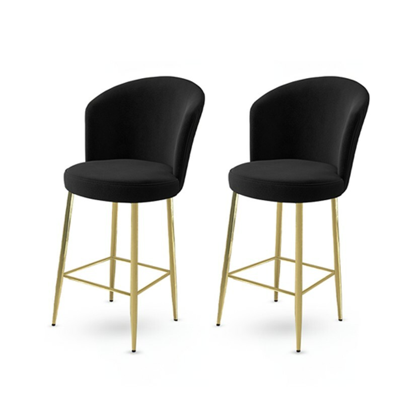 Sada barových židlí Fora Black and Gold, 2 ks, 2 ks