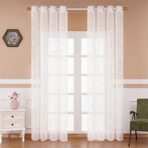 4Home Leaves voile függöny, 150 x 250 cm