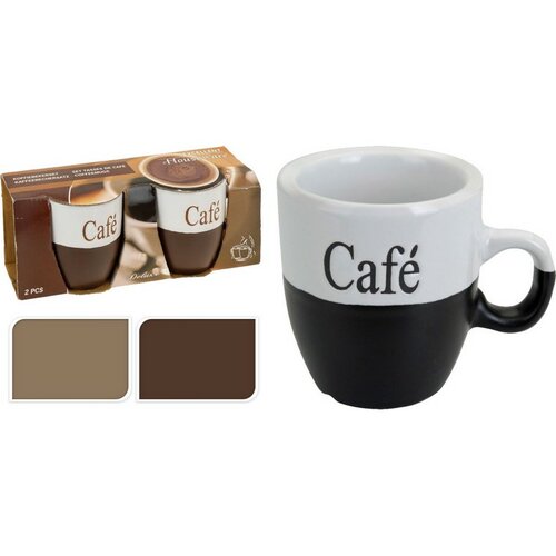 Café kávés bögre készlet 150 ml, fehér és fekete, 2 db