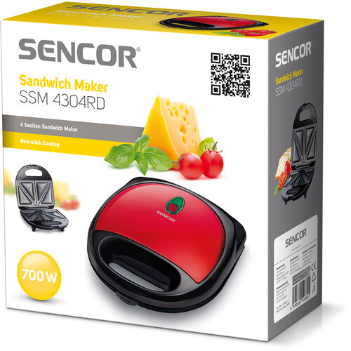 Sencor SSM 4304RD sendvičovač, červená