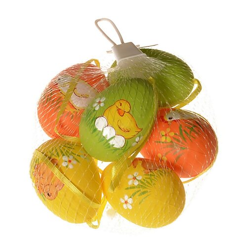 Set de ouă suspendate pentru exterior în. 6 cm , 6bucăți în pachet, mix de culori