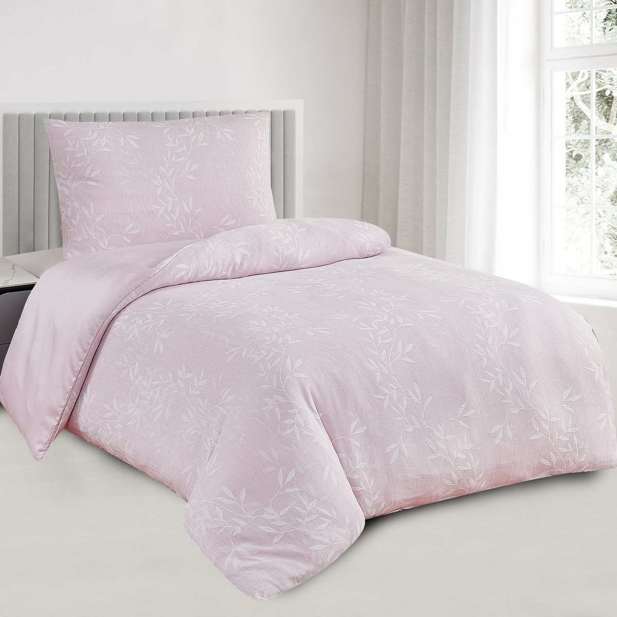 Žakárové povlečení Alabama růžová , 140 x 200 cm,70 x 90 cm