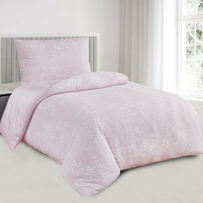 Jacquard-Bettwäsche Denver rosa, 140 x 200 cm, 70 x 90 cm