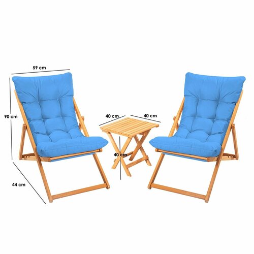 Gartenmöbel-Set Adon, blau
