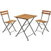 Klappbares Bistro-Set Lagos, 3 Teile, Akazienholz, Stahlrahmen