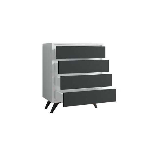 Komoda Suvera White and Anthracite