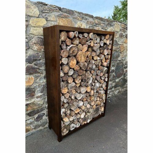 Stora Depozit de lemne pentru grădină 180 x 120 x 40 cm, corten CORGARDEN 1035
