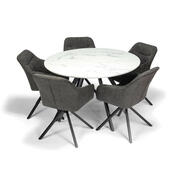 Masă de sufragerie FINO QUATTRO MARBLE 120,marmură albă