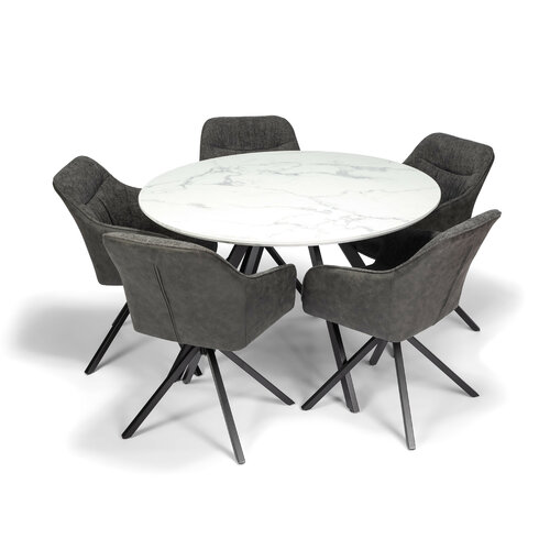Jídelní stůl FINO QUATTRO MARBLE 120, bílý mramor
