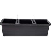 Jardinieră cu auto-irigare Plastia Berberis TRIO ,antracit