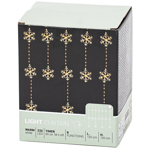 Decorațiune luminoasă pentru exterior Snowflakes,120x120 cm, LED, alb cald, temporizator, 8 funcții